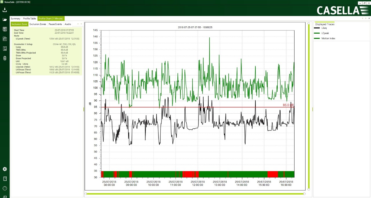 Casella NoiseSafe Software Screenshot